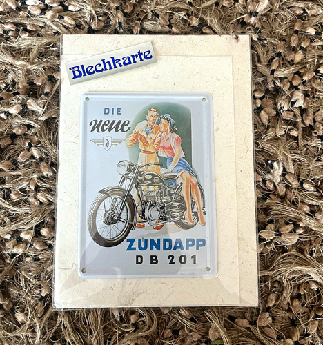 Zündapp blechkarte reklame - blechkarte,